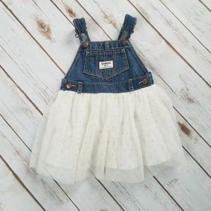 OshKosh Denim Overall Tutu Tulle Dress | 18M